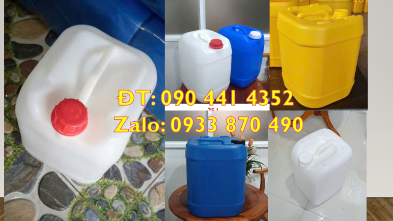 Thùng nhựa 30 lít đựng chất dẫn xuất, can nhựa 20 lít đựng chất xúc tác thí nghiệm 