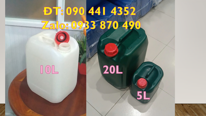 Thùng nhựa 30 lít đựng chất dẫn xuất, can nhựa 20 lít đựng chất xúc tác thí nghiệm 