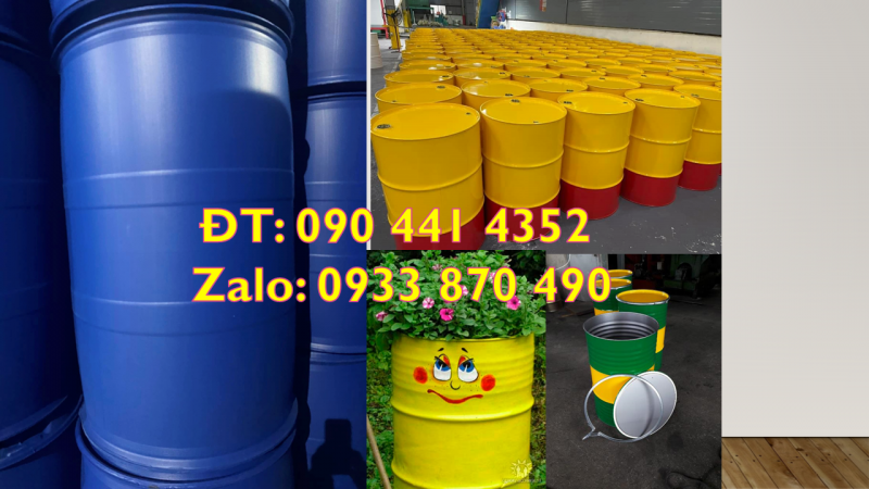 Thùng phuy sắt mua ở đâu? xưởng thùng phuy sắt 220 lít mới tại Củ Chi 