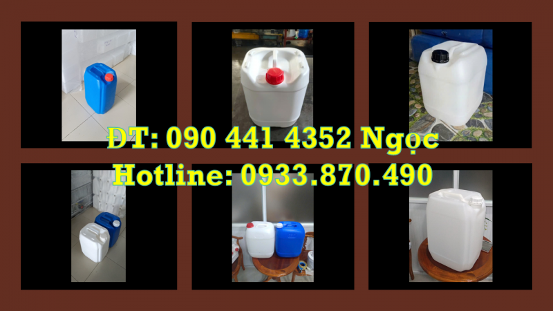 Bán can nhựa 30 lít màu trắng, can nhựa 20 lít màu đen chống uv 