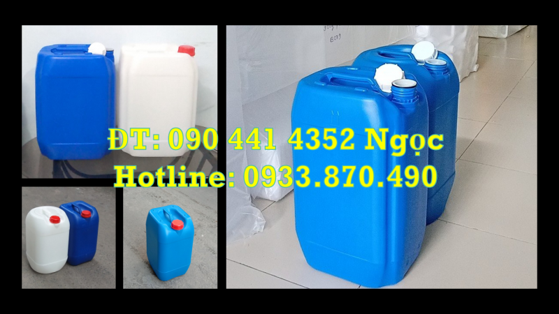 Bán can nhựa 30 lít màu trắng, can nhựa 20 lít màu đen chống uv 