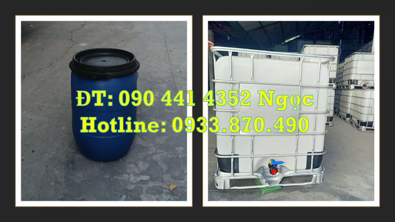 Thùng phuy nhựa 60 lít đựng nhớt trong gara, thùng phuy nhựa 50 lít đựng nước rửa xe máy 