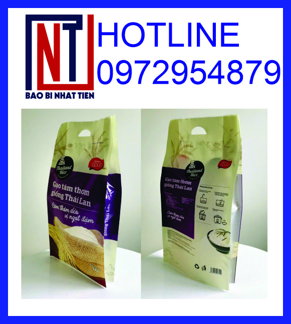 In túi đựng gạo 5kg giá rẻ, túi đựng gạo 5kg PA/PE