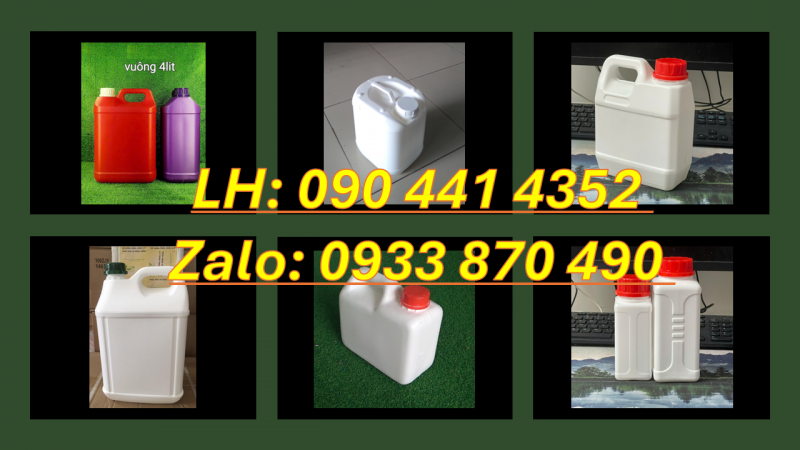 Ở đây sx can nhựa 1 lít đựng nhớt động cơ, can nhựa 0.5 lít đựng xăng sinh học 