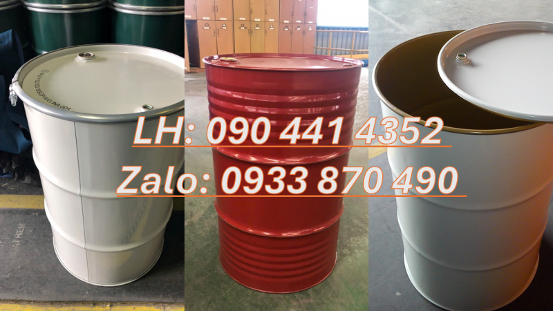Bán thùng phuy sắt đựng dầu nhờn, vỏ thùng phuy sắt đựng nhớt  