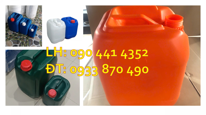 Can nhựa 10 lít giá sỉ, sx can nhựa 20 lít đựng hóa chất ngành thủy sản 