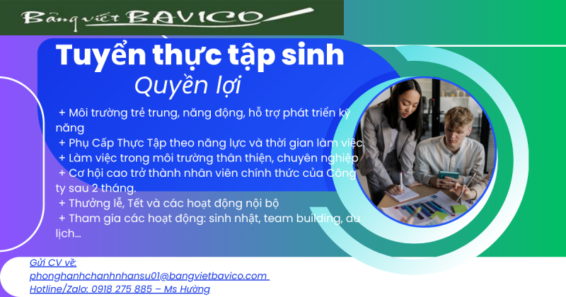 CẦN TUYỂN THỰC TẬP SINH