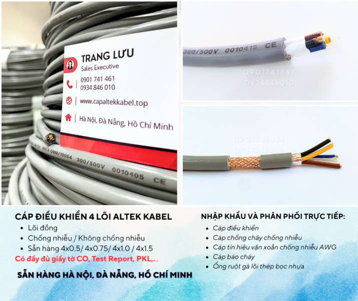  Cáp điều khiển 4 lõi chống nhiễu/ không chống nhiễu - Altek Kabel