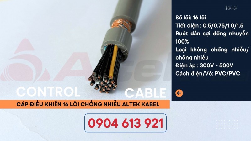 Cáp điện 16x0.5/16x0.75x16x1.0/16x1.5 Altek Kabel