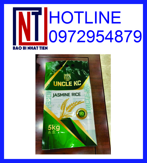 Sản xuất bao bì gạo 5kg hút chân không PA/PE