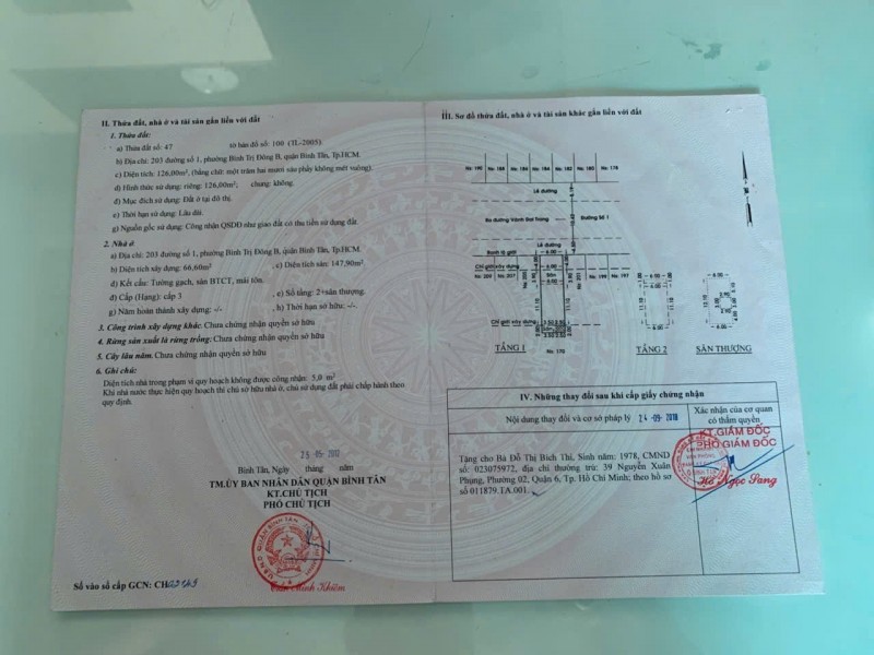 CHÍNH CHỦ CẦN BÁN NHANH LÔ ĐẤT TẶNG  KÈM NHÀ CẤP 4 tại quận Bình Tân, TP HCM