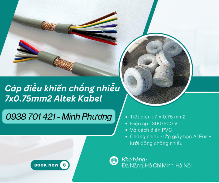 Cáp điều khiển chống nhiễu 7x0.75mm² Altek Kabel - Ứng dụng & báo giá mới nhất
