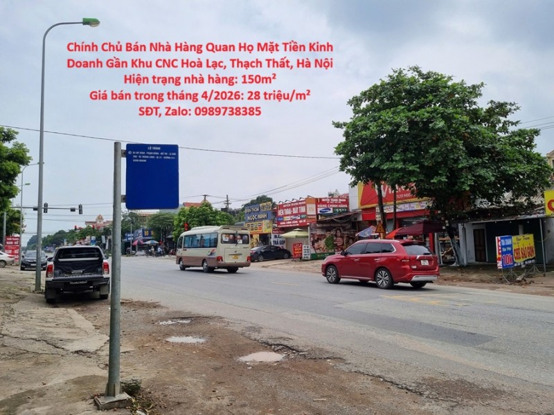 Chính Chủ Bán Nhà Hàng Quan Họ Mặt Tiền Kinh Doanh Gần Khu CNC Hoà Lạc, Thạch Thất, Hà Nội