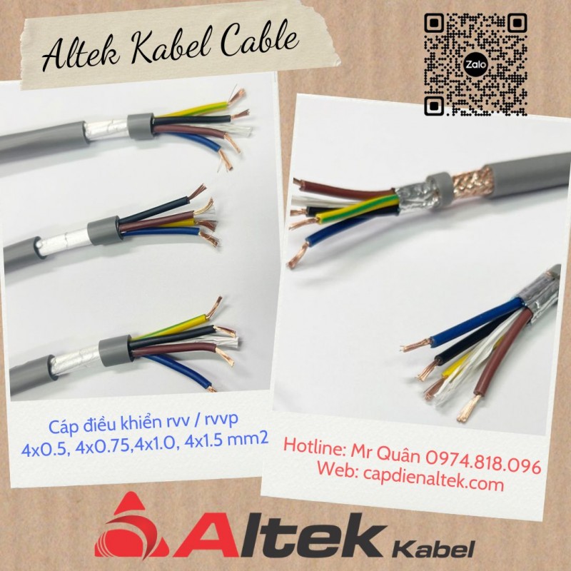 Cáp điều khiển 4x0.75 Cu – Altek Kabel