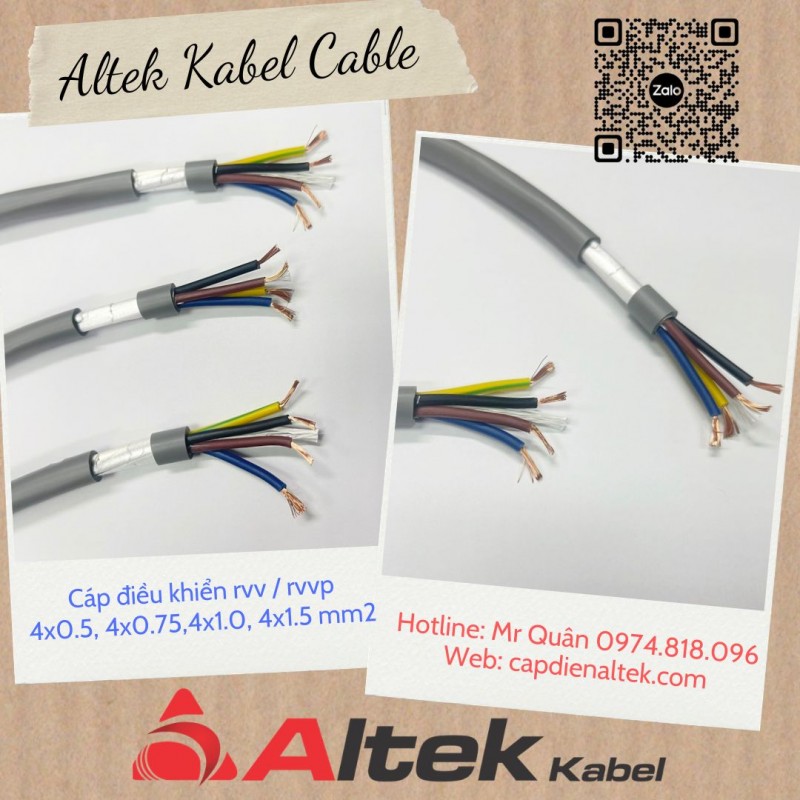 Cáp điều khiển 4x0.75 Cu – Altek Kabel