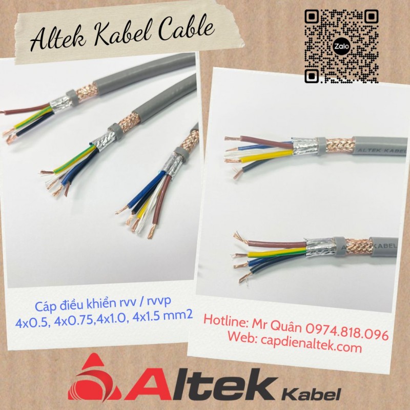Cáp điều khiển 4x0.75 Cu – Altek Kabel