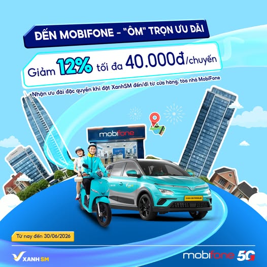 Di chuyển Xanh mỗi ngày – Đã có MobiFone trợ giá