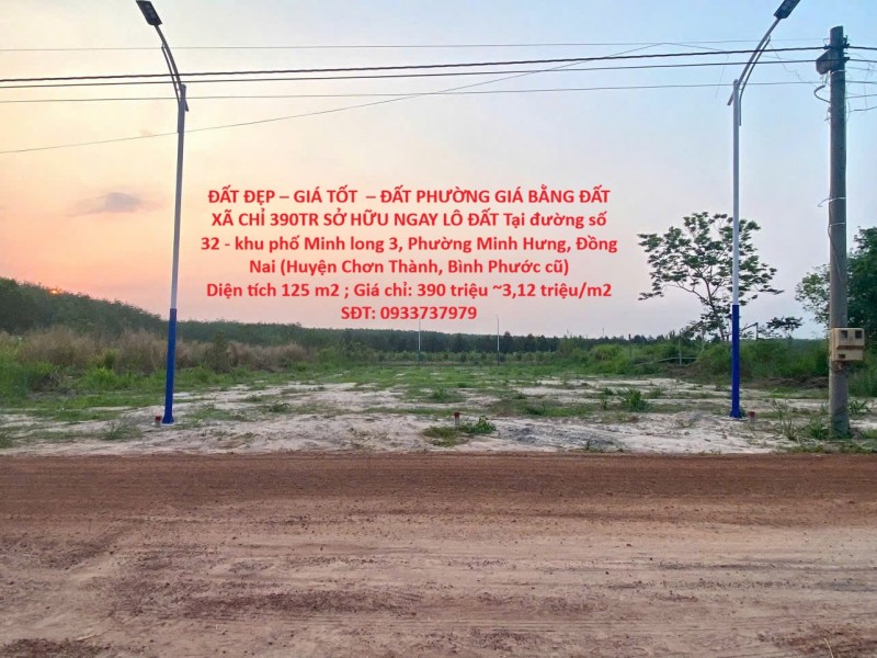 ĐẤT ĐẸP – GIÁ TỐT  – ĐẤT PHƯỜNG GIÁ BẰNG ĐẤT XÃ CHỈ 390TR SỞ HỮU NGAY LÔ ĐẤT Tại  MINH HƯNG
