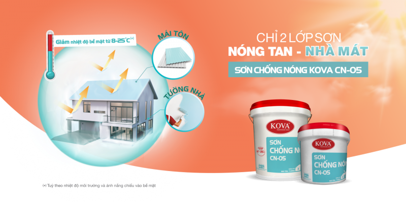 Tổng nhà phân phối Sơn chống nóng đa năng KOVA CN-05 cho tường, mái tôn  chính hãng giá rẻ tại HCM