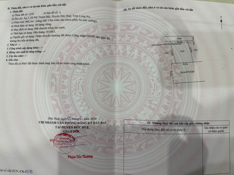 ĐẤT 2 MẶT TIỀN - ĐẦU TƯ LÀ SINH LỜI - Chính Chủ Bán 2 Lô Đất xã Mỹ Thạnh Bắc, Đức Huệ, Long An