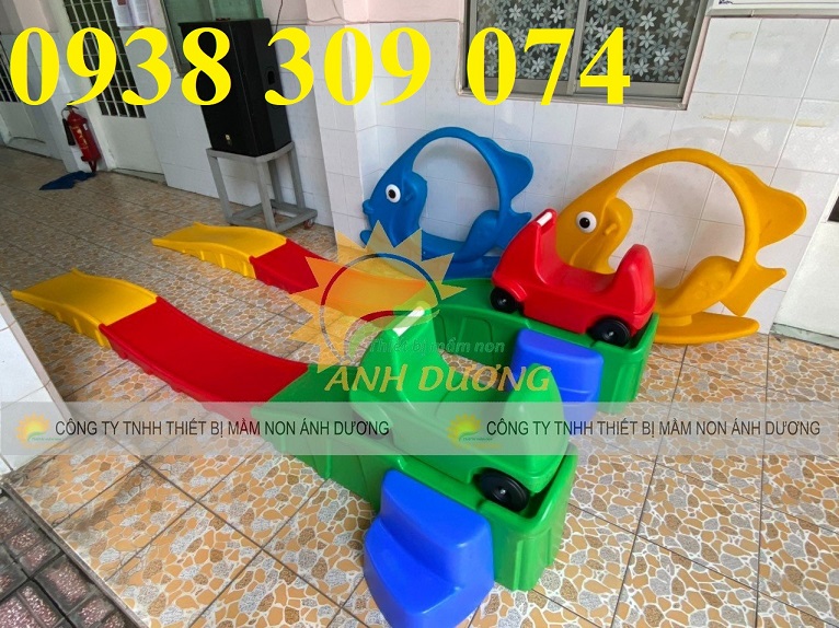 Cột bóng rổ mầm non, khung thành mầm non,xe trượt dốc trẻ em