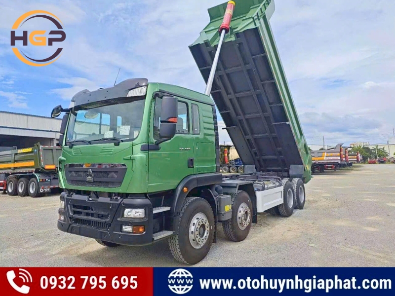 Xe tải ben Howo TX350 4 chân thùng U đúc giá tốt 2026 