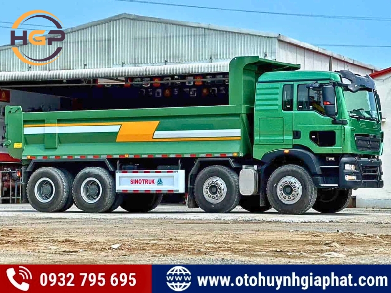 Xe tải ben Howo TX350 4 chân thùng U đúc giá tốt 2026 