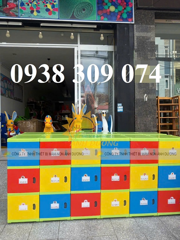 Tủ nhựa đựng cặp balo mầm non , tủ cặp nhựa mầm non AD