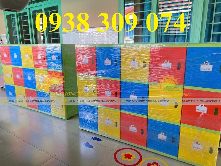 Tủ nhựa đựng cặp balo mầm non , tủ cặp nhựa mầm non AD
