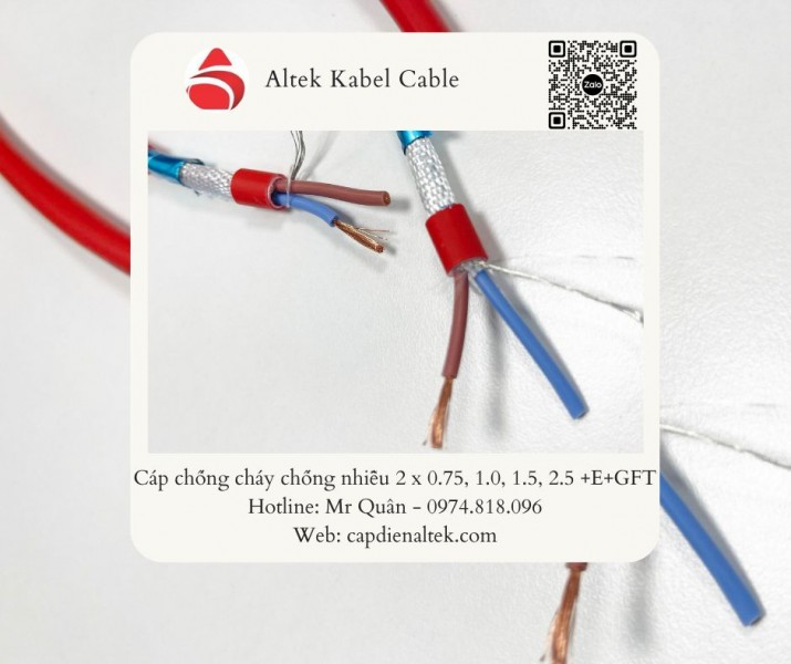 Cáp chống cháy chống nhiễu FR 2x1.5