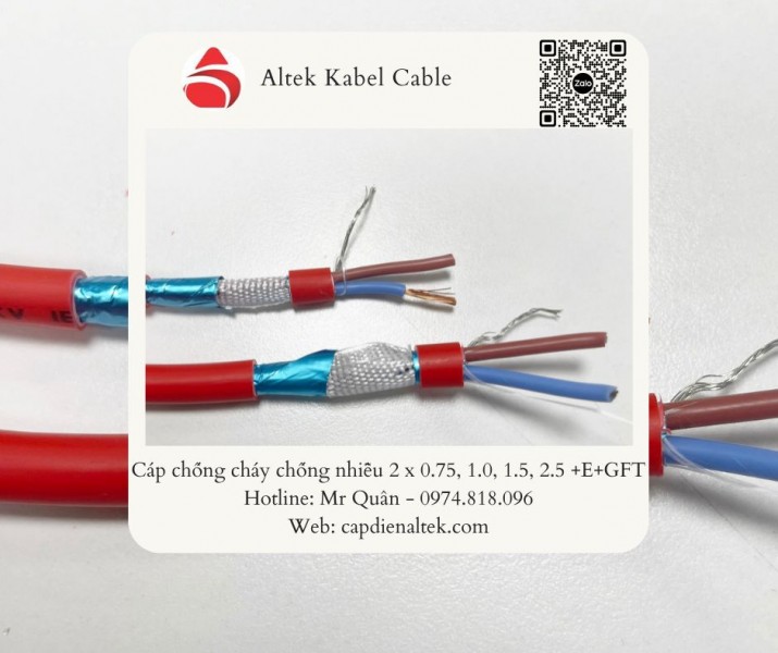 Cáp chống cháy chống nhiễu FR 2x1.5