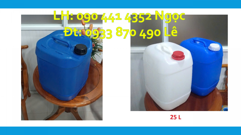 Can nhựa 25 lít đựng hợp chất hóa học, can nhựa 25 lít vuông đựng nông dược 