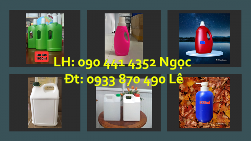 Can nhựa 500ml đựng nước lau sàn, can 1 lít màu xanh lá đựng nước rửa chén 