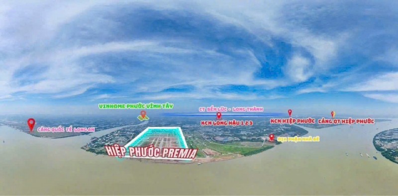 Đất nền Hiệp Phước Premia, Nhà Bè: 80m2, sổ hồng, 1.7 tỷ GPXD 5PN, 3 tầng, hướng đông bắc, gần