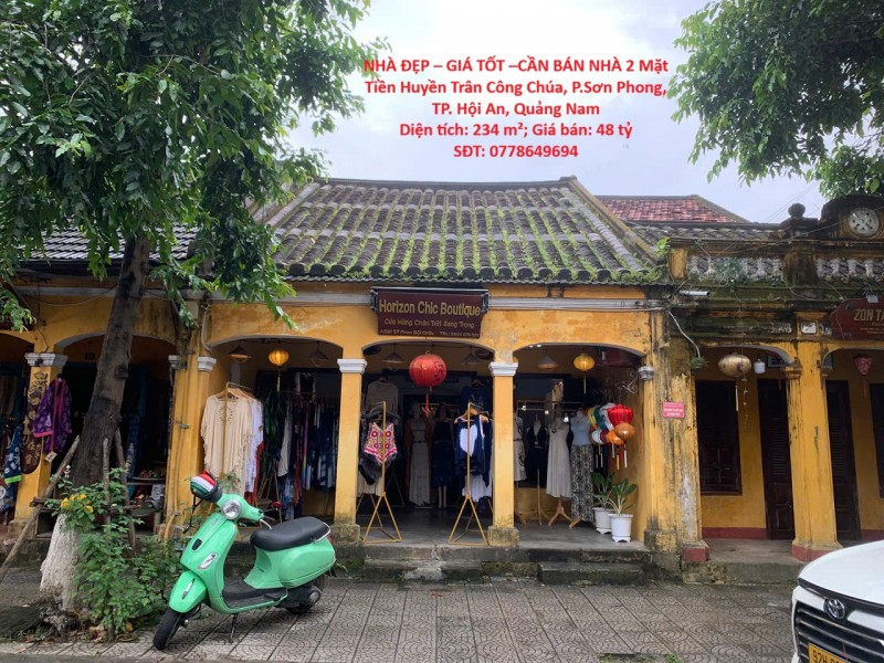 NHÀ ĐẸP – GIÁ TỐT –CẦN BÁN NHÀ 2 Mặt Tiền Huyền Trân Công Chúa, P.Sơn Phong, TP. Hội An, Quảng Nam