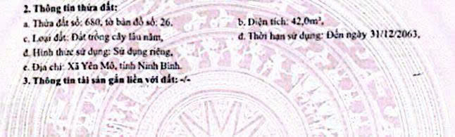 BÁN GẤP 2 LÔ ĐẤT LIỀN KỀ – CƠ HỘI ĐẦU TƯ SIÊU HỜI TẠI YÊN MÔ- NINH BÌNH