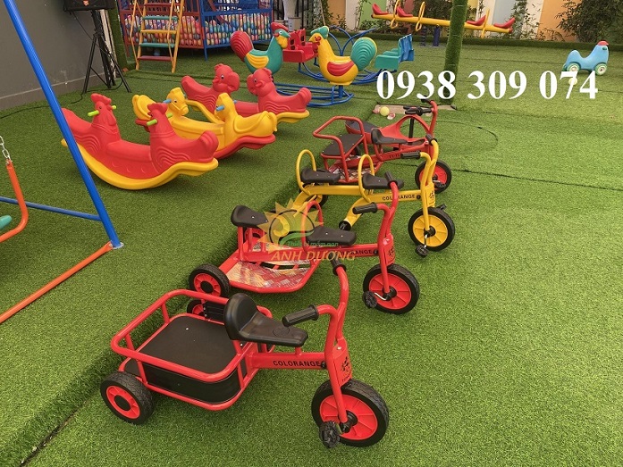 Xe đạp đôi 3 bánh mầm non, xe đạp xích lô trẻ em 3 bánh