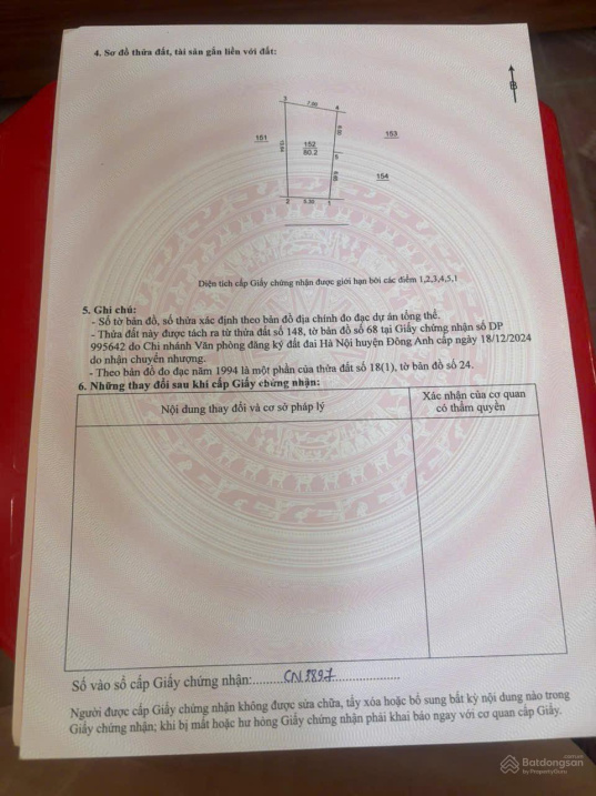 Bán đất xóm Gà Cổ Loa - 80m2 - đường thông ô tô