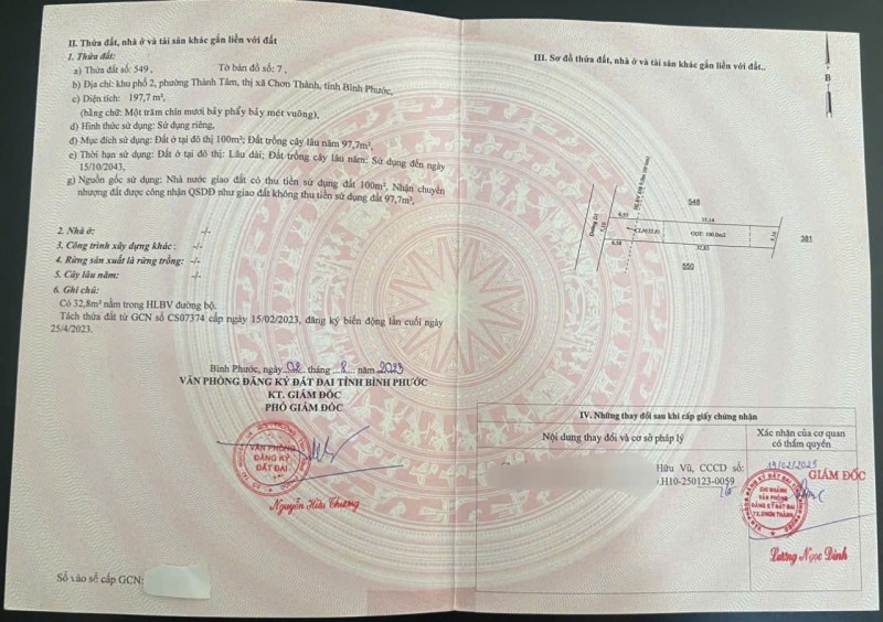 ĐẤT ĐẸP - ĐẦU TƯ SINH LỜI - Chính Chủ Bán Lô Đất Phường Thành Tâm, Chơn Thành, Bình Phước