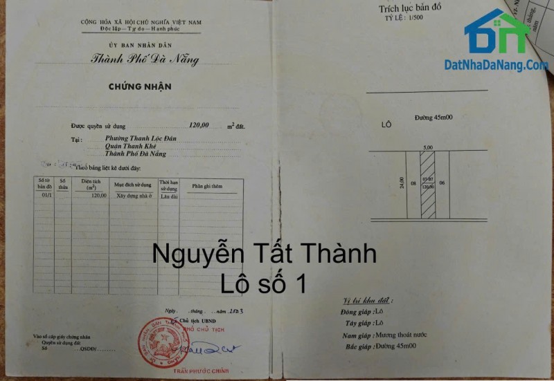 ĐẤT ĐẸP - GIÁ TỐT Cần Bán Đất View Biển Đường Nguyễn Tất Thành, Được Xây Dựng Cao Tầng,Giá chỉ 30,x