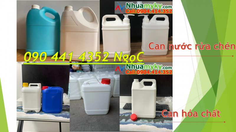 Can nhựa 1 lít vuông đựng axit, vỏ can nhựa 500ml đựng nhớt xe máy 