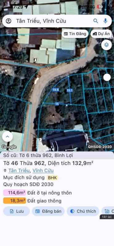 CHÍNH CHỦ Bán hai lô đất măt tiền đường Bến Đôi, Đồng Nai - Giá 2 lô 2,3 tỷ có 100 thổ cư