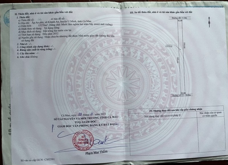 BÁN 15000M2 ĐẤT NÔNG NGHIỆP CÓ SẴN NHÀ PHÙ HỢP NGHỈ DƯỠNG  Xã Khánh An,  U Minh, Cà Mau