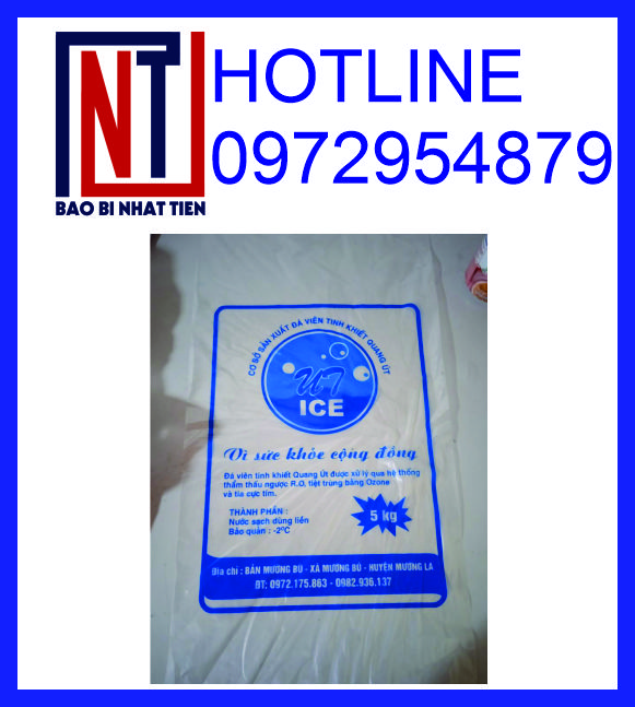 Cung cấp túi PE có in đựng nước đá, đá viên, đá bi