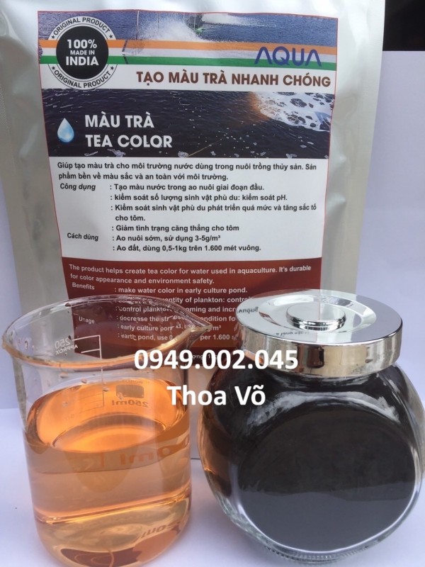 Chế phẩm tạo màu nước trà ao nuôi tôm cá – Ổn định môi trường, tăng năng suất