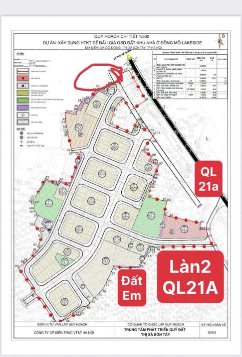 Chính chủ gửi bán lô đất thuộc làn 2 Quốc Lộ 21 mở rộng - tại Đoài Phương chỉ 30 tr/m2
