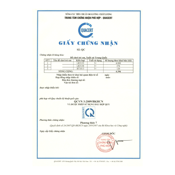 Công Bố Hợp Quy Hàng Linh Kiện Điện Tử Nhập Khẩu