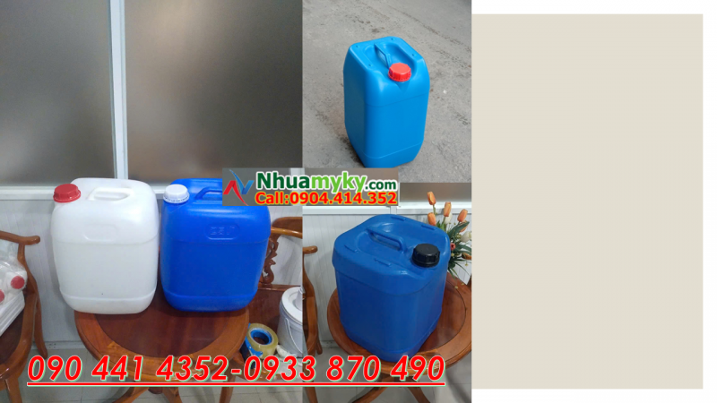 SX can nhựa 10 lít vuông có kiểm định ATTP, can đựng xăng dầu 20 lít vuông