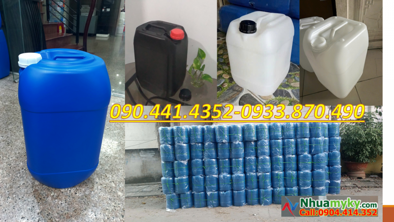 Can nhựa 20 lít đựng nước đường, can 25 lít đựng rượu, can nhựa 30L đựng hóa chất ngành dệt 