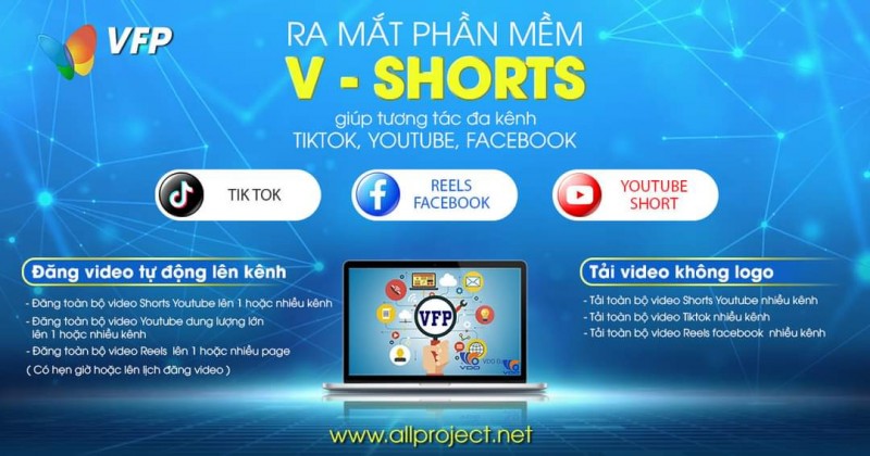 V-Shorts - Phần Mềm MKT Tự Động Đa Kênh Tích Hợp AI Gemini Mạnh Mẽ